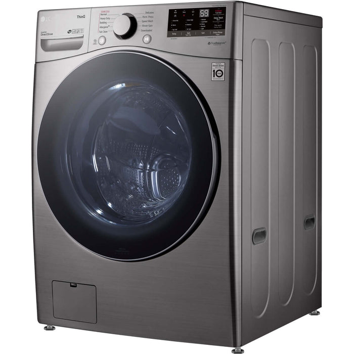 LG 27 In. 4.5-Cu. Ft. Front Load Washer with Steam Technology in Graphite Steel