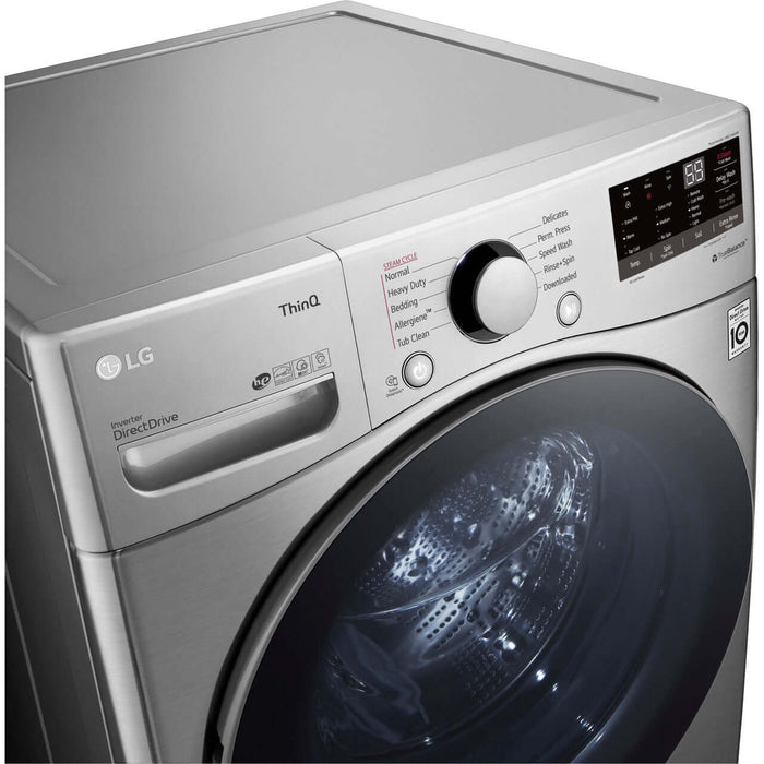 LG 27 In. 4.5-Cu. Ft. Front Load Washer with Steam Technology in Graphite Steel