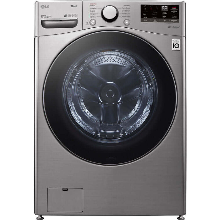 LG 27 In. 4.5-Cu. Ft. Front Load Washer with Steam Technology in Graphite Steel