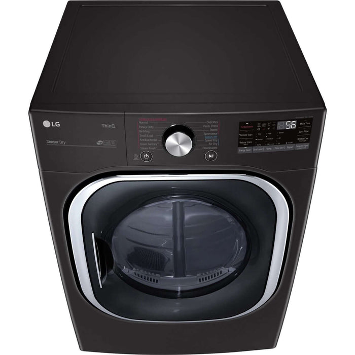 LG 27 In. 7.4-Cu. Ft. Electric Dryer with TurboSteam and Built-In Intelligence in Black Steel