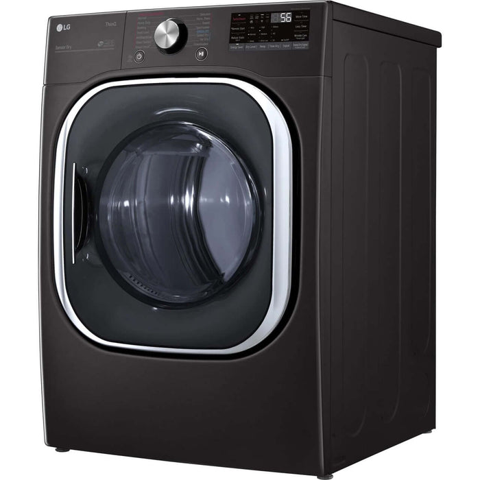 LG 27 In. 7.4-Cu. Ft. Electric Dryer with TurboSteam and Built-In Intelligence in Black Steel