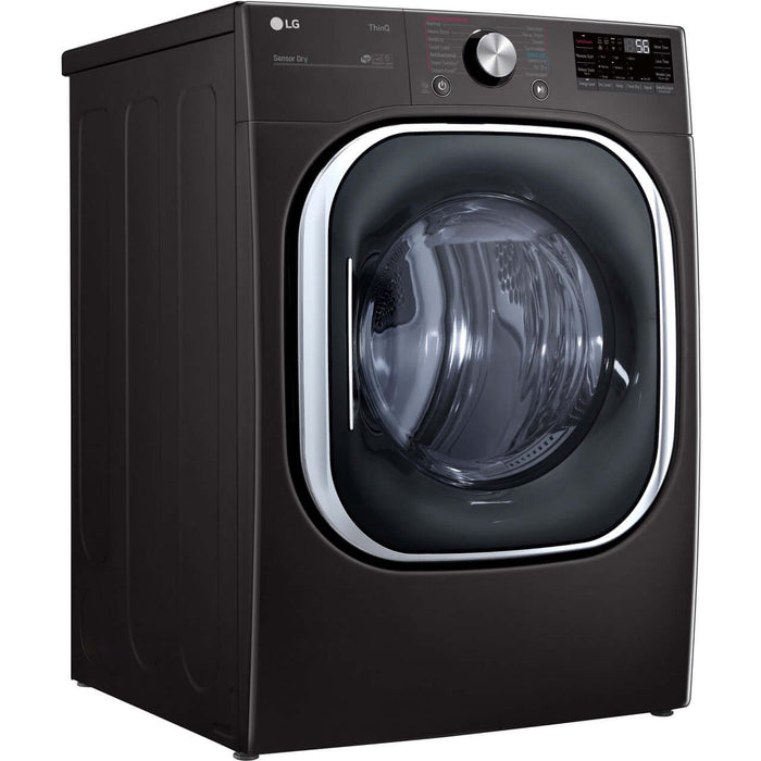 LG 27 In. 7.4-Cu. Ft. Electric Dryer with TurboSteam and Built-In Intelligence in Black Steel