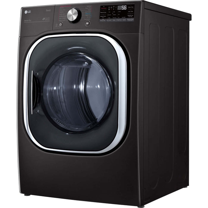 LG 27 In. 7.4-Cu. Ft. Electric Dryer with TurboSteam and Built-In Intelligence in Black Steel