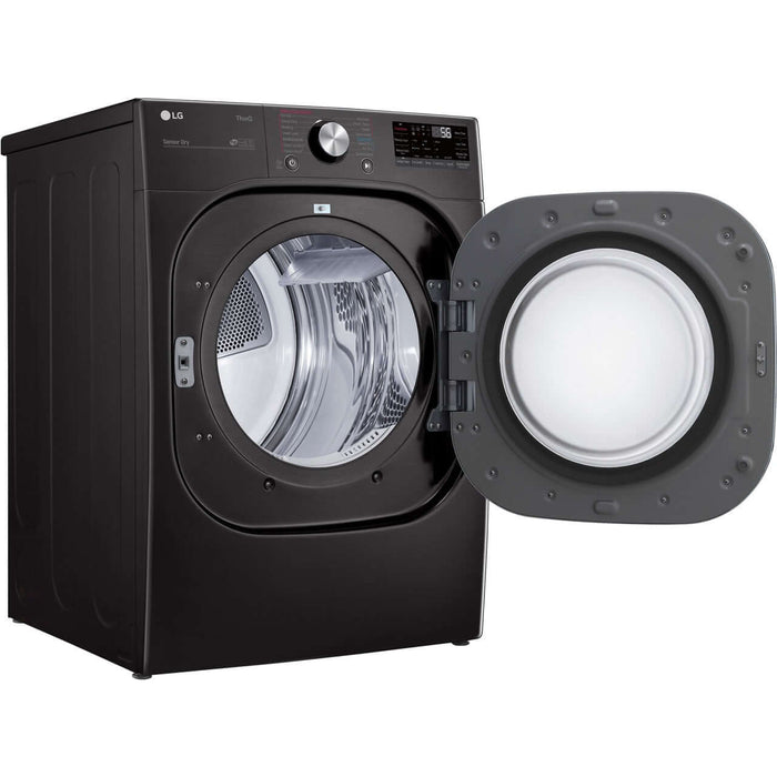 LG 27 In. 7.4-Cu. Ft. Electric Dryer with TurboSteam and Built-In Intelligence in Black Steel