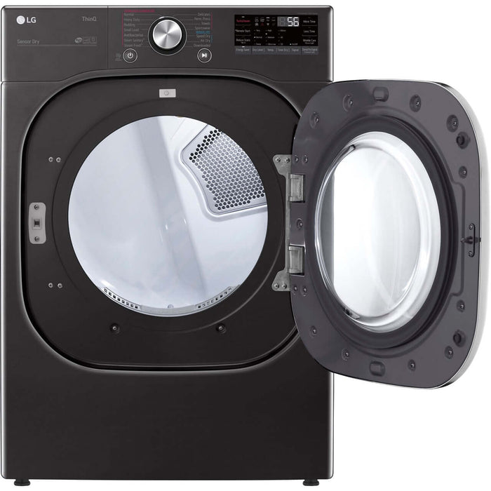 LG 27 In. 7.4-Cu. Ft. Electric Dryer with TurboSteam and Built-In Intelligence in Black Steel