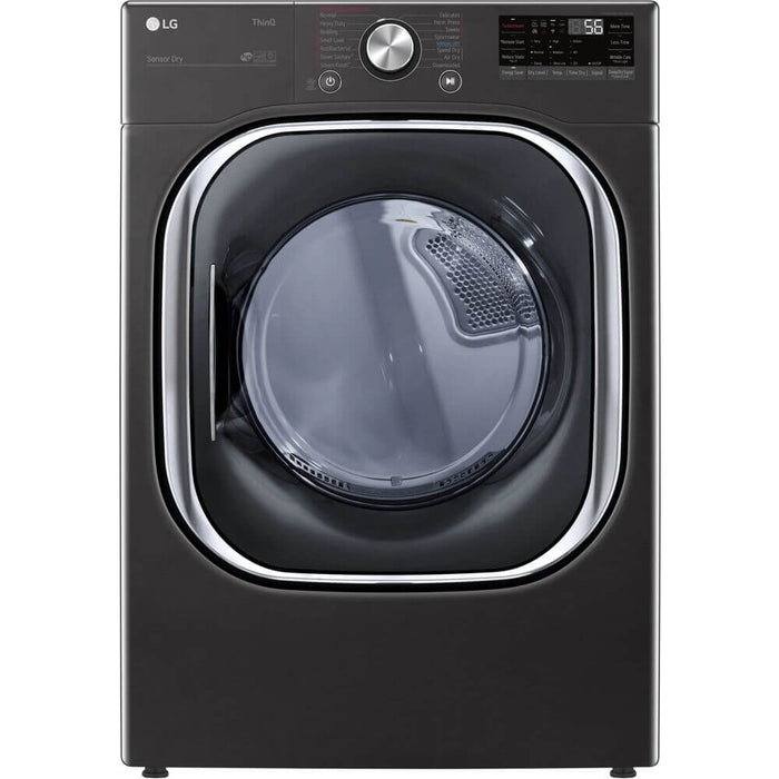 LG 27 In. 7.4-Cu. Ft. Electric Dryer with TurboSteam and Built-In Intelligence in Black Steel