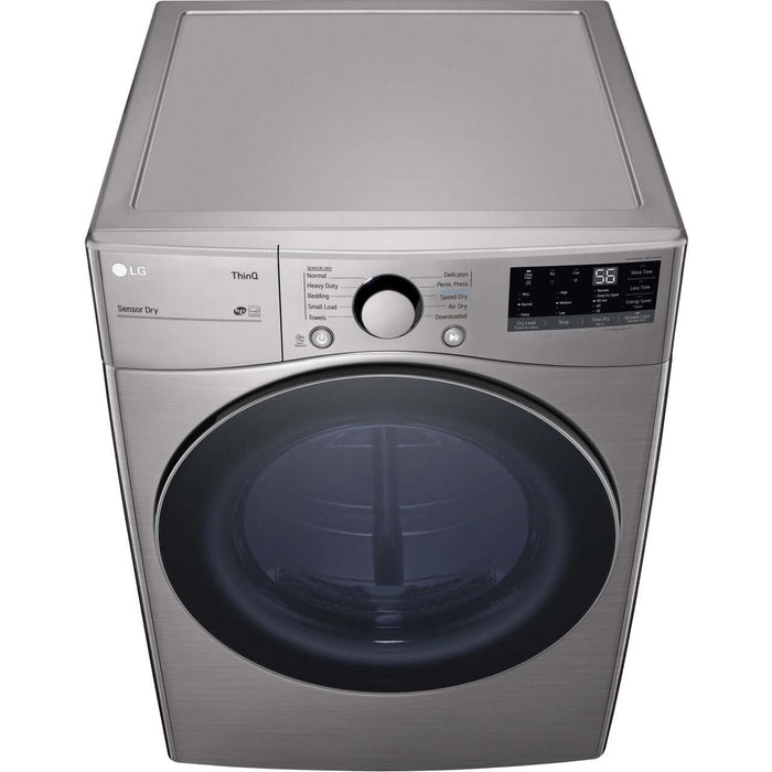 LG 27 In. 7.4-Cu. Ft. Front Load Electric Dryer with Built-In Intelligence in Graphite Steel