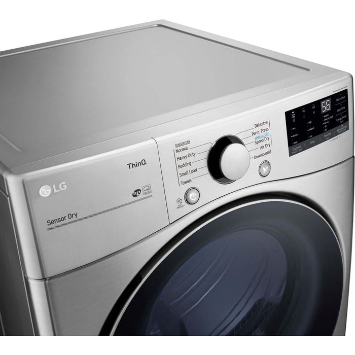 LG 27 In. 7.4-Cu. Ft. Front Load Electric Dryer with Built-In Intelligence in Graphite Steel