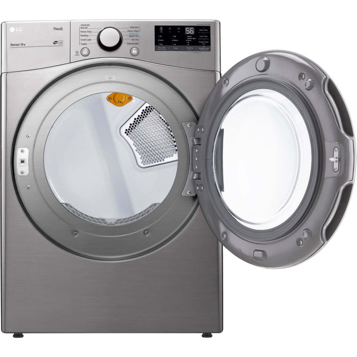 LG 27 In. 7.4-Cu. Ft. Front Load Electric Dryer with Built-In Intelligence in Graphite Steel