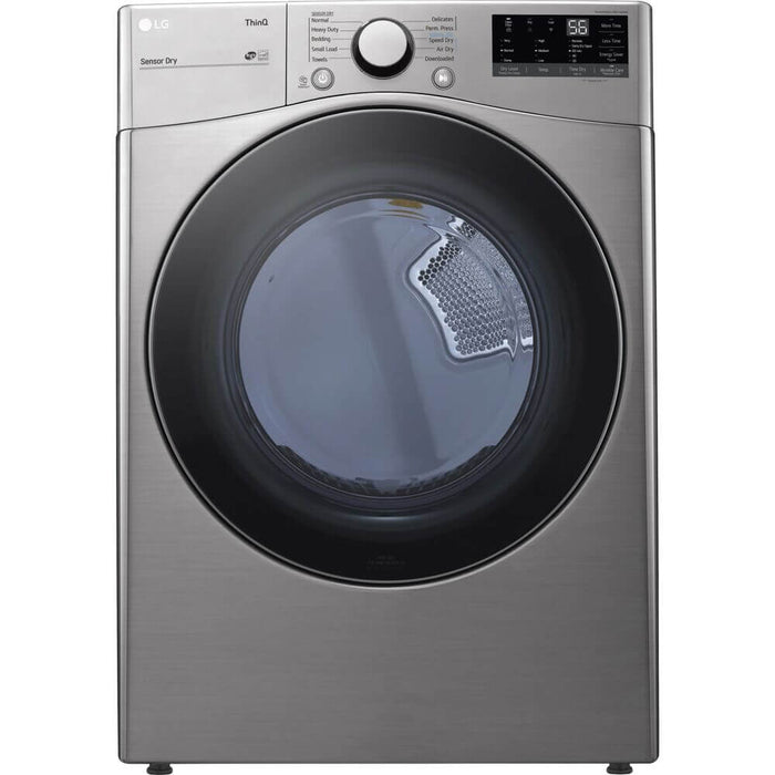 LG 27 In. 7.4-Cu. Ft. Front Load Electric Dryer with Built-In Intelligence in Graphite Steel