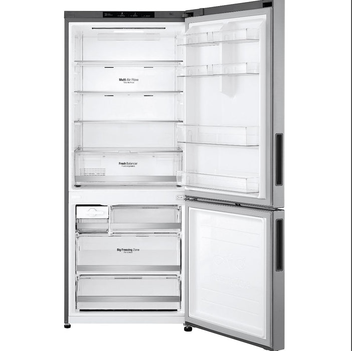 LG 28 in. Bottom Freezer Refrigerator in Platinum Silver 14.7 Cu. Ft.