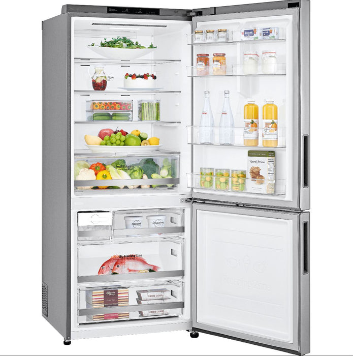 LG 28 in. Bottom Freezer Refrigerator in Platinum Silver 14.7 Cu. Ft.