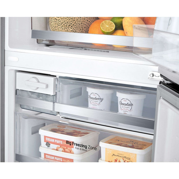 LG 28 in. Bottom Freezer Refrigerator in Platinum Silver 14.7 Cu. Ft.