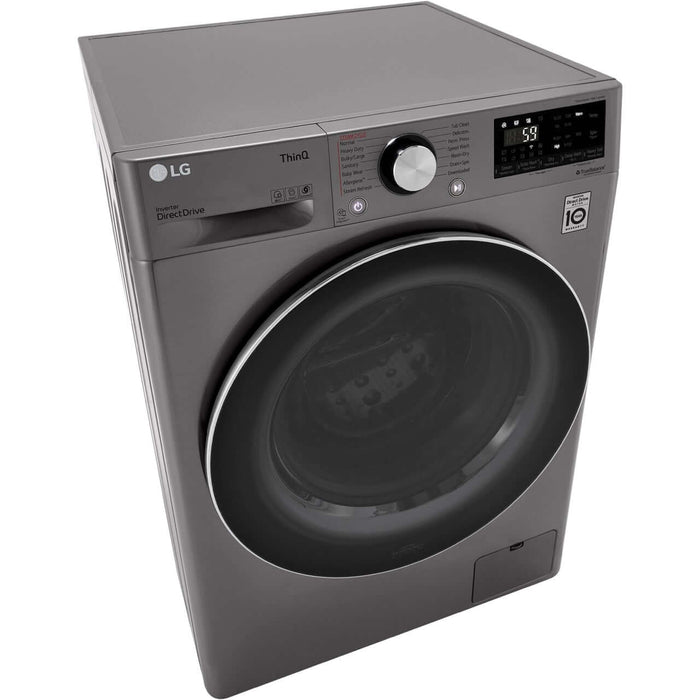 LG 2.4-Cu. Ft. Smart Wi-Fi-Enabled Compact Front-Load All-In-One Washer/Dryer Combo with Built-In Intelligence in Graphite Steel