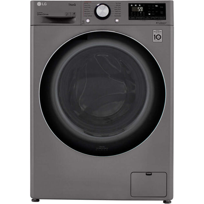 LG 2.4-Cu. Ft. Smart Wi-Fi-Enabled Compact Front-Load All-In-One Washer/Dryer Combo with Built-In Intelligence in Graphite Steel