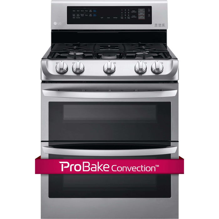 LG 30 in. Freestanding Gas Range with Double Oven in Stainless Steel 6.9 Cu.Ft.