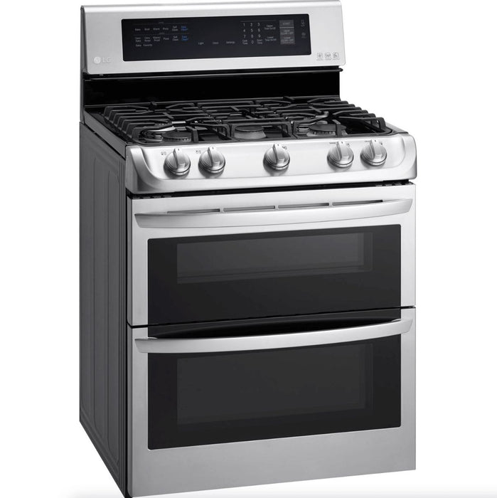 LG 30 in. Freestanding Gas Range with Double Oven in Stainless Steel 6.9 Cu.Ft.