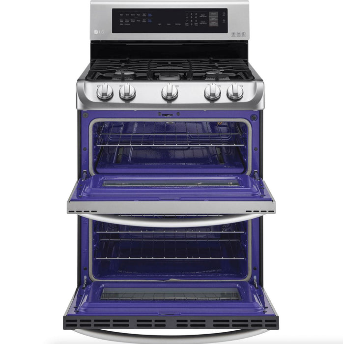 LG 30 in. Freestanding Gas Range with Double Oven in Stainless Steel 6.9 Cu.Ft.