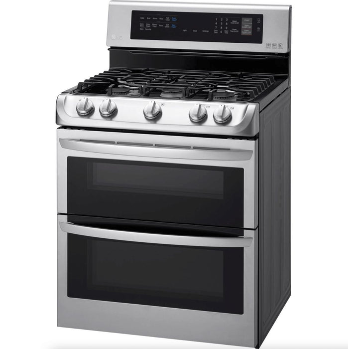 LG 30 in. Freestanding Gas Range with Double Oven in Stainless Steel 6.9 Cu.Ft.