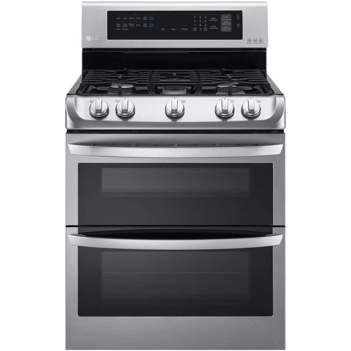 LG 30 in. Freestanding Gas Range with Double Oven in Stainless Steel 6.9 Cu.Ft.