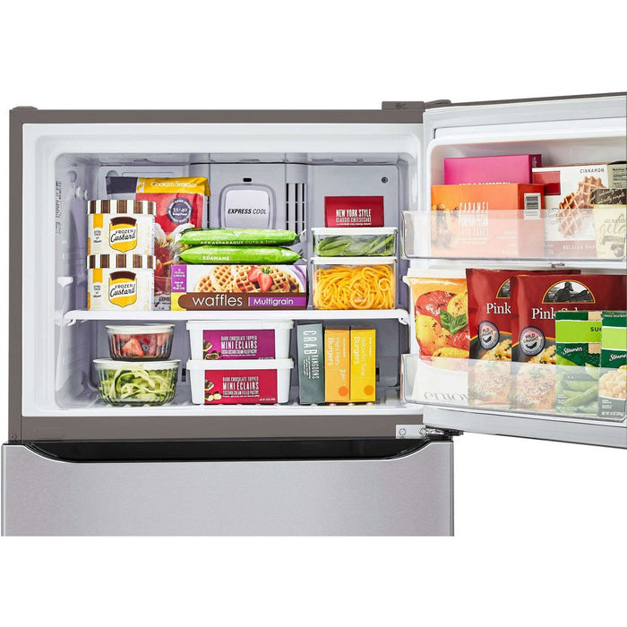 LG 30 in. Top Freezer Refrigerator in Stainless Steel 20 Cu. Ft.