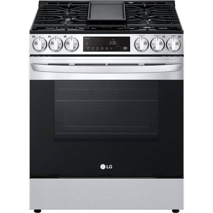 LG 30 in. 5.8-Cu Ft. Smart Wi-Fi Enabled Fan Convection Gas Slide-in Range with Air Fry and EasyClean