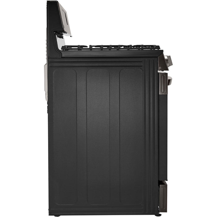 LG 30 in. 5.8-Cu. Ft. Gas Convection Smart Range with AirFry, Black Stainless Steel