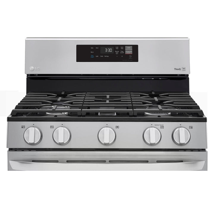 LG 30 in. 5.8-Cu. Ft. Gas Smart Range with EasyClean, Stainless Steel