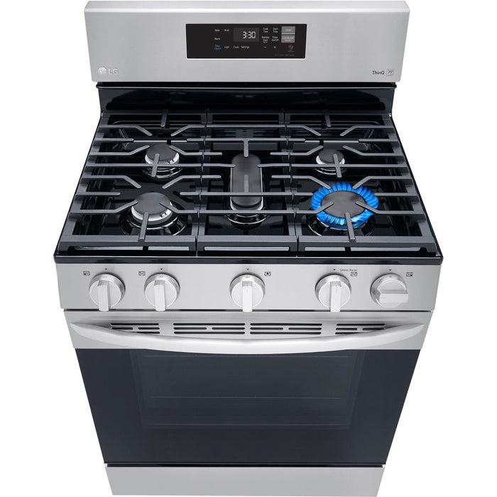 LG 30 in. 5.8-Cu. Ft. Gas Smart Range with EasyClean, Stainless Steel