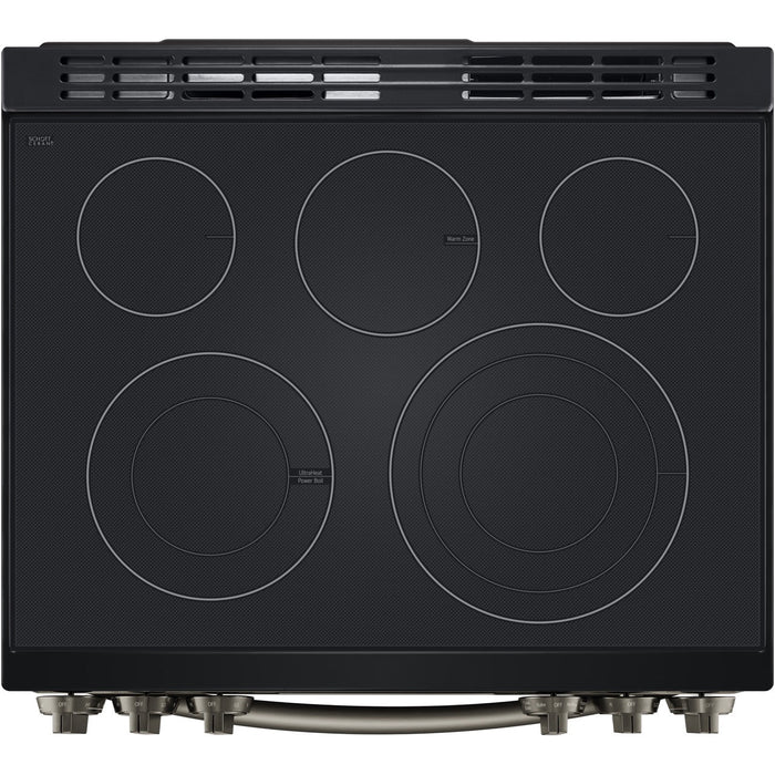 LG 30 in. 6.3-Cu. Ft. Smart Wi-Fi Enabled ProBake Convection InstaView Electric Slide-in Range with Air Fry, Black Stainless Steel