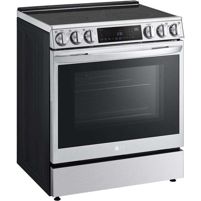 LG 30 in. 6.3-Cu. Ft. Smart Wi-Fi Enabled ProBake Convection InstaView Electric Slide-in Range with Air Fry, Stainless Steel