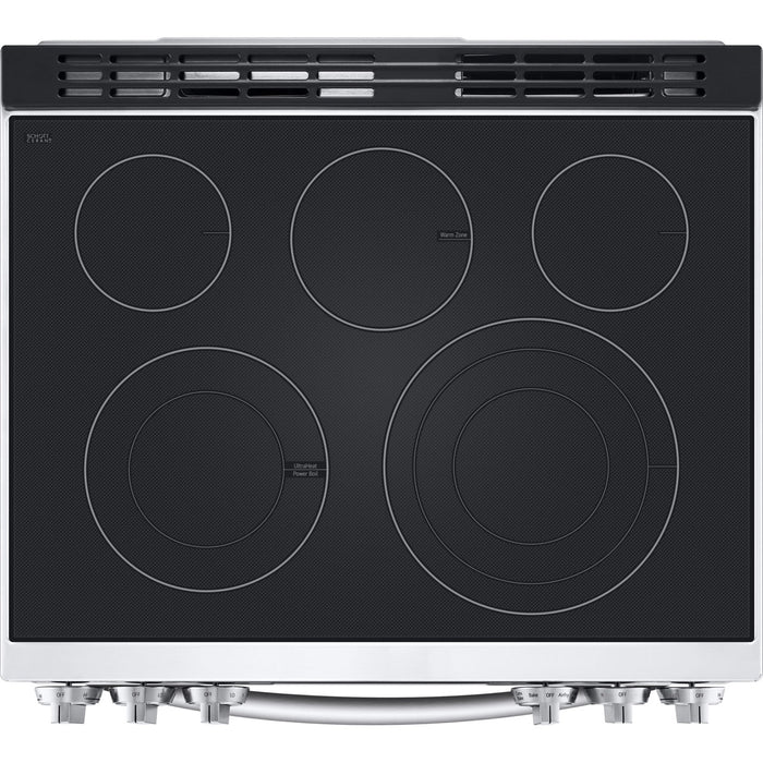 LG 30 in. 6.3-Cu. Ft. Smart Wi-Fi Enabled ProBake Convection InstaView Electric Slide-in Range with Air Fry, Stainless Steel