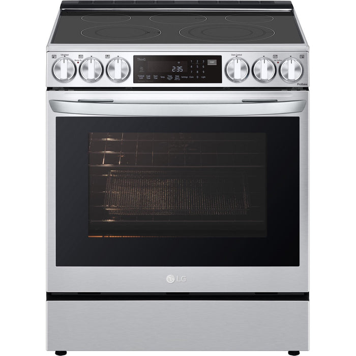 LG 30 in. 6.3-Cu. Ft. Smart Wi-Fi Enabled ProBake Convection InstaView Electric Slide-in Range with Air Fry, Stainless Steel