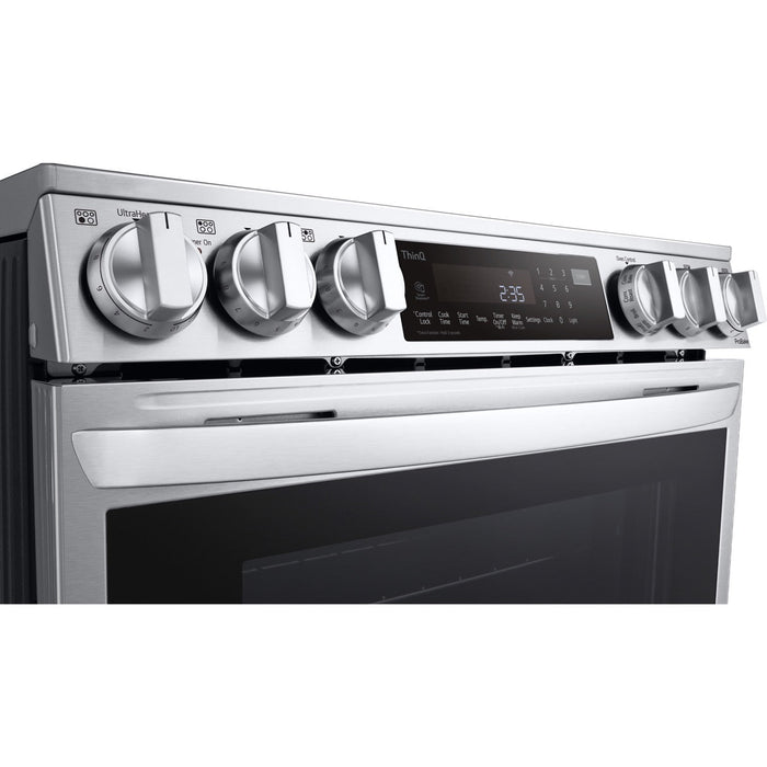 LG 30 in. 6.3-Cu. Ft. Smart Wi-Fi Enabled ProBake Convection InstaView Electric Slide-in Range with Air Fry, Stainless Steel