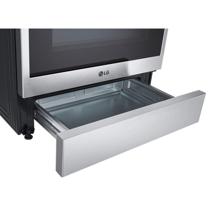 LG 30 in. 6.3-Cu. Ft. Smart Wi-Fi Enabled ProBake Convection InstaView Electric Slide-in Range with Air Fry, Stainless Steel