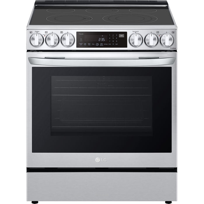 LG 30 in. 6.3-Cu. Ft. Smart Wi-Fi Enabled ProBake Convection InstaView Electric Slide-in Range with Air Fry, Stainless Steel