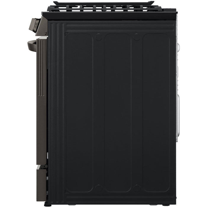 LG 30 in. 6.3-Cu. Ft. Smart Wi-Fi Enabled ProBake Convection InstaView Gas Slide-in Range with Air Fry, Black Stainless Steel