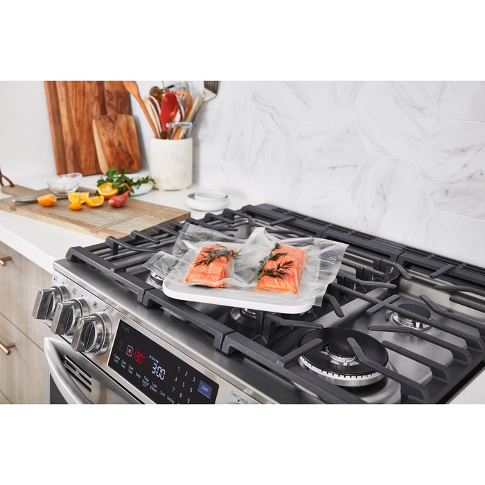 LG 30 in. 6.3-Cu. Ft. Smart Wi-Fi Enabled ProBake Convection InstaView Gas Slide-in Range with Air Fry, Stainless Steel