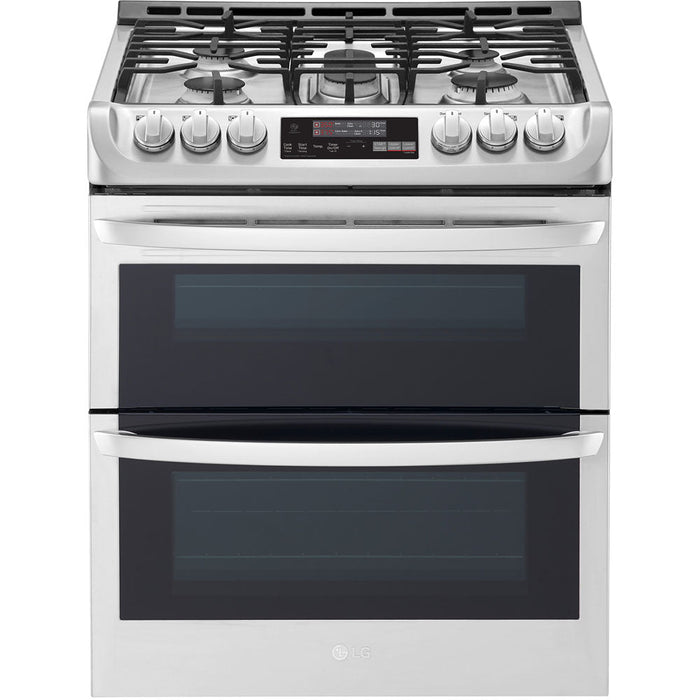 LG 30 in. 6.9-Cu. Ft. Gas Slide-In Range with Double Oven and ProBake Convection, Stainless Steel