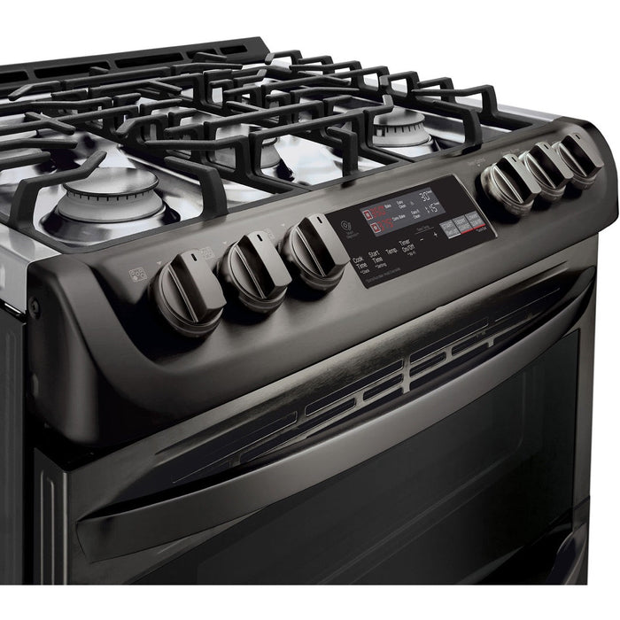 LG 30 in. Gas Range with 6.9-Cu. Ft. Double Oven and ProBake Convection, Black Stainless Steel