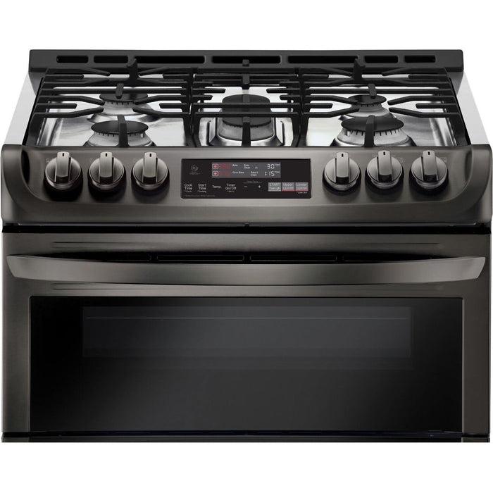 LG 30 in. Gas Range with 6.9-Cu. Ft. Double Oven and ProBake Convection, Black Stainless Steel