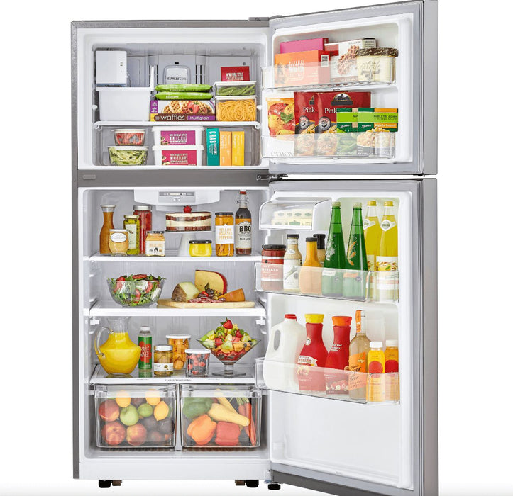 LG 30 in. Refrigerator with Top-Mount Freezer in Stainless Steel 20 Cu. Ft.