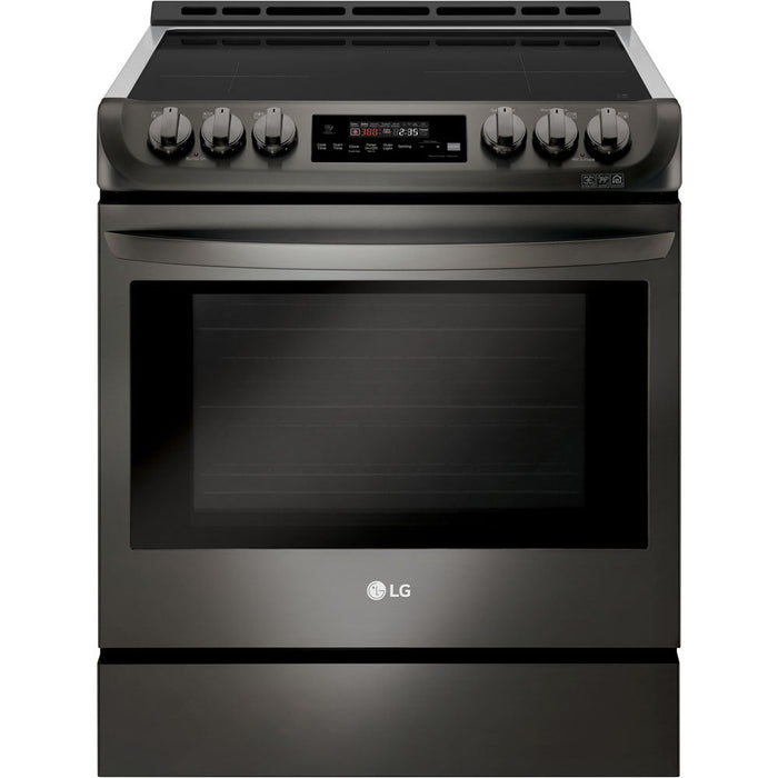 LG 30 in. Slide-In Smart Induction Range with 6.3-Cu. Ft. ProBake Convection Oven in Black Stainless Steel