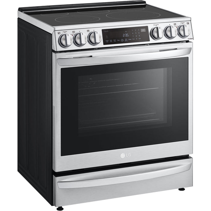 LG 30 in. Smart Wi-Fi Enabled Electric Slide-in Range with 6.3-Cu. Ft. ProBake Convection InstaView Oven and Air Fry in Stainless Steel