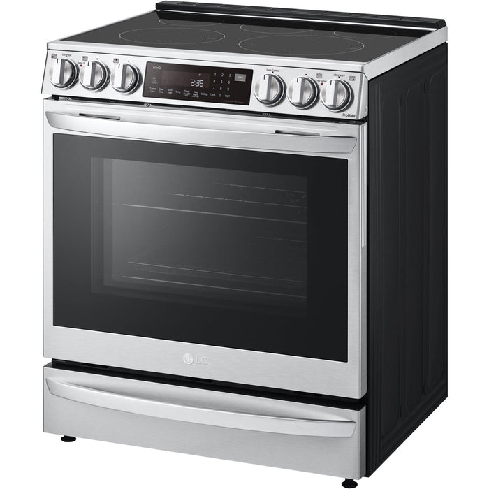 LG 30 in. Smart Wi-Fi Enabled Electric Slide-in Range with 6.3-Cu. Ft. ProBake Convection InstaView Oven and Air Fry in Stainless Steel