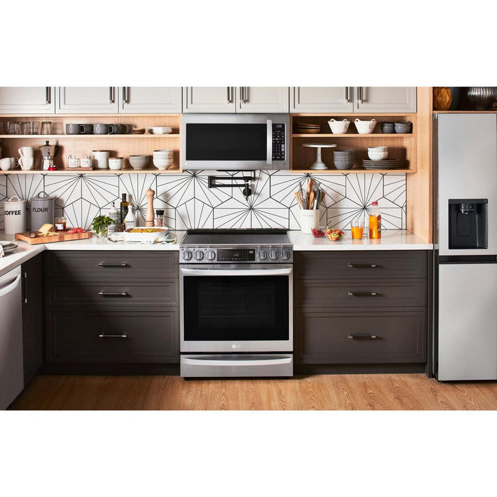 LG 30 in. Smart Wi-Fi Enabled Electric Slide-in Range with 6.3-Cu. Ft. ProBake Convection InstaView Oven and Air Fry in Stainless Steel