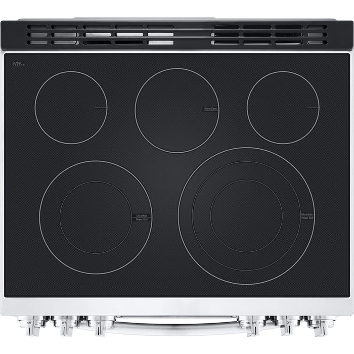 LG 30 in. Smart Wi-Fi Enabled Electric Slide-in Range with 6.3-Cu. Ft. ProBake Convection InstaView Oven and Air Fry in Stainless Steel