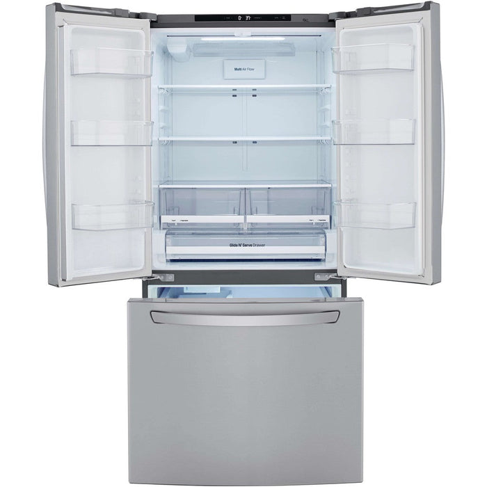 LG 33 in. 3-Door French Door Refrigerator in Stainless Steel 25.1 Cu. Ft.