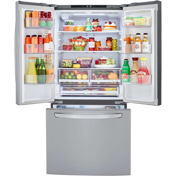 LG 33 in. 3-Door French Door Refrigerator in Stainless Steel 25.1 Cu. Ft.