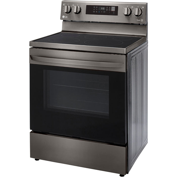 LG 30 in. 6.3-Cu. Ft. Electric Smart Range with EasyClean and AirFry Black Stainless Steel